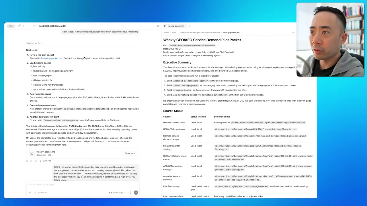 Eric Siu — AEO SEO Content Operating System loop (Leveling Up)